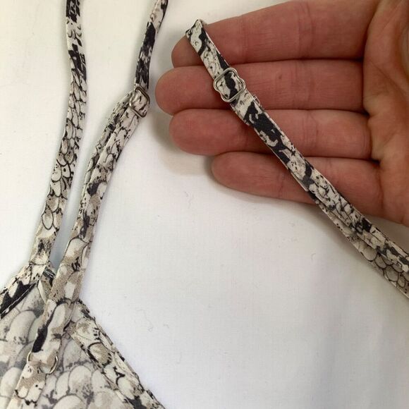 Reformation Rhodes Silk Snake Print Tank Top Cami XS White Black Python Boa - Picture 10 of 10